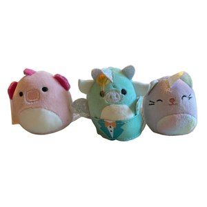 3 Squishville Squishmallows Drew the Mint Green Dragon Caticorn Pink Starla Seah